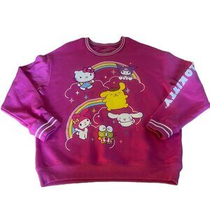Hello Kitty and Friends Women's Large Long Sleeve Sweatshirt Pink EUC